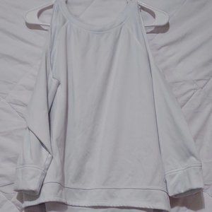 Unbranded Girls Long Sleeve Cold Shoulder Top With Logo Casual.